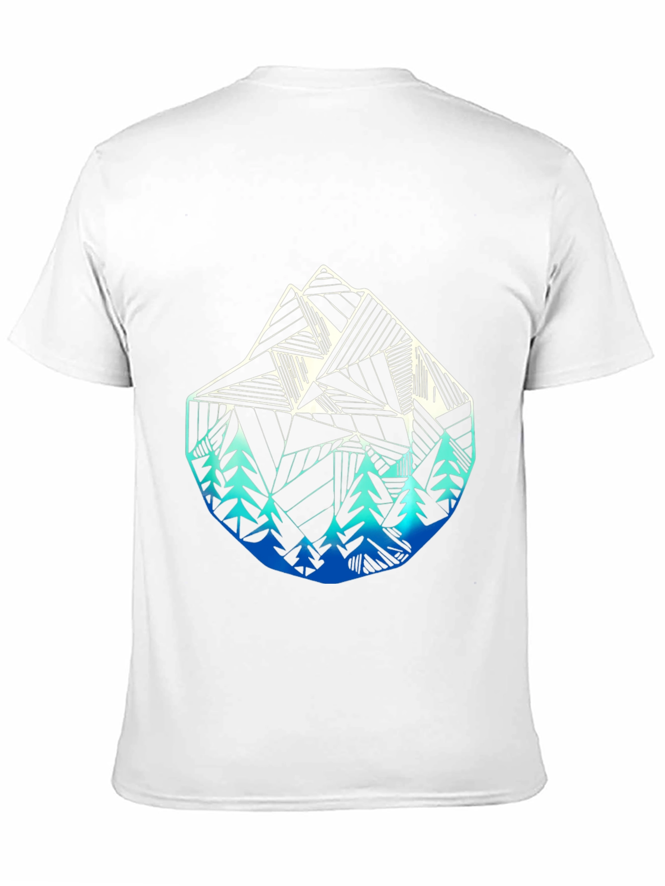 Geometric Mountain & Tree Graphic T-Shirt