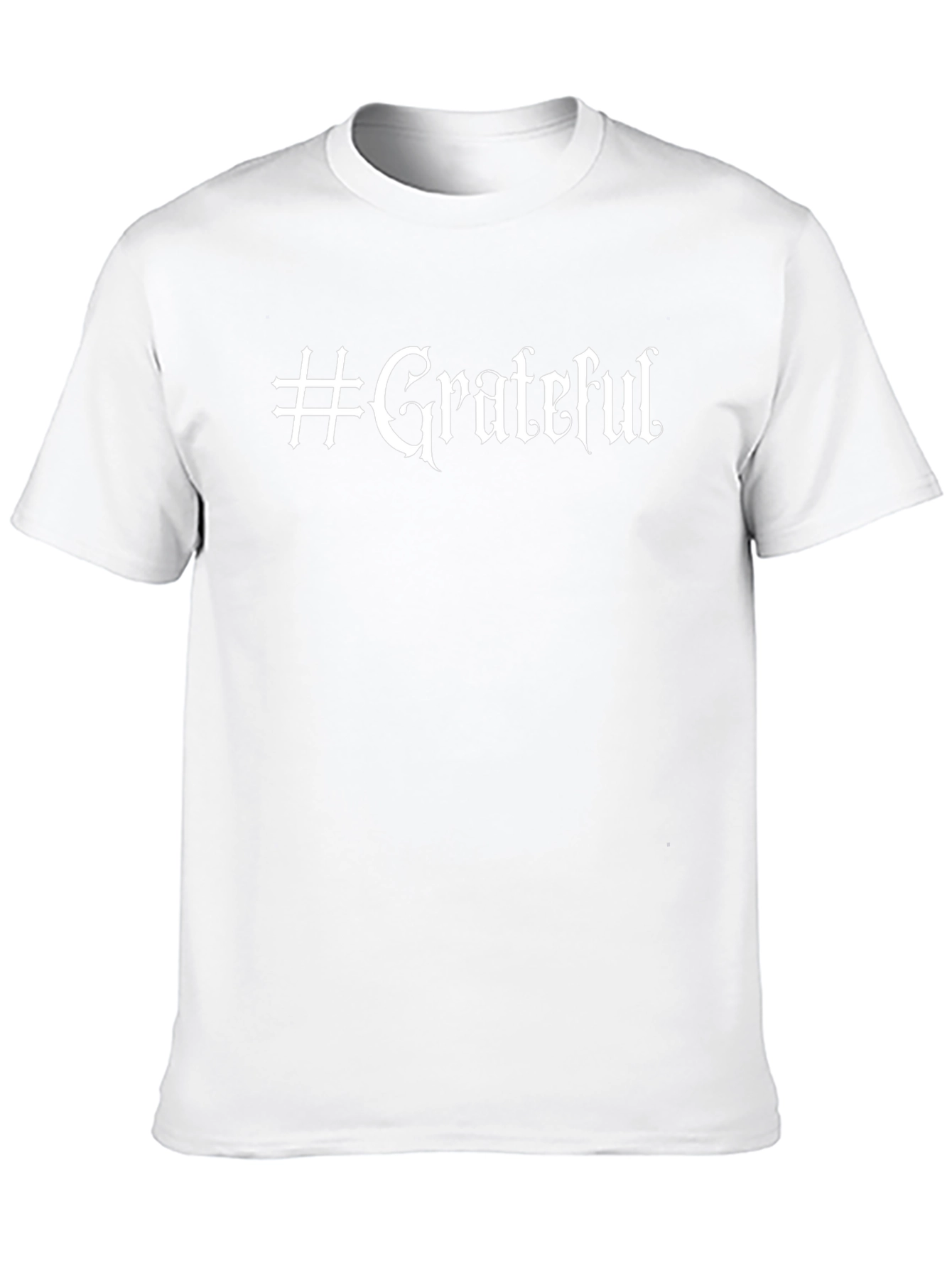 #Grateful Black Cotton Tee - Stylish Casual Wear