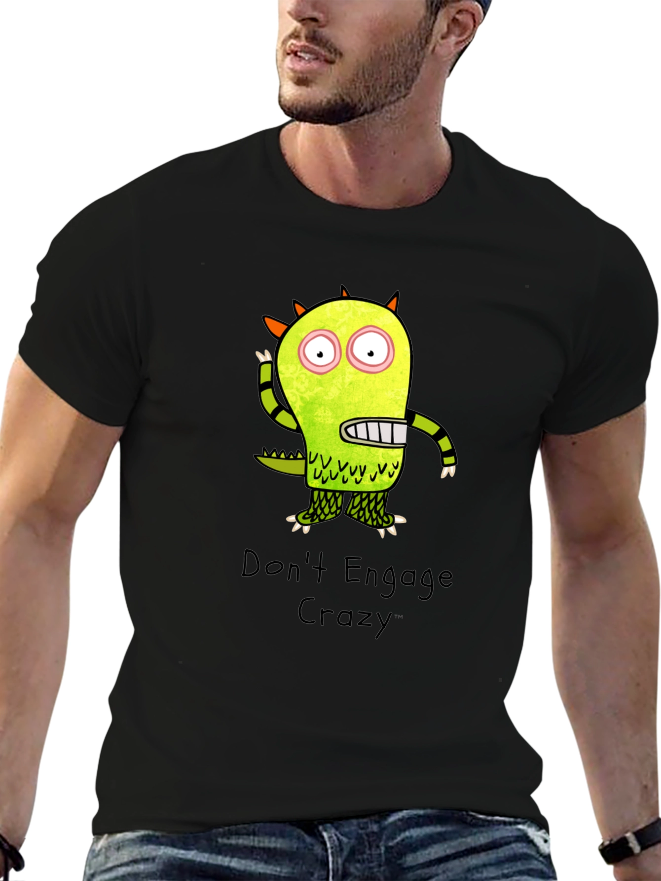 Dont Engage Crazy Monster Graphic T-Shirt