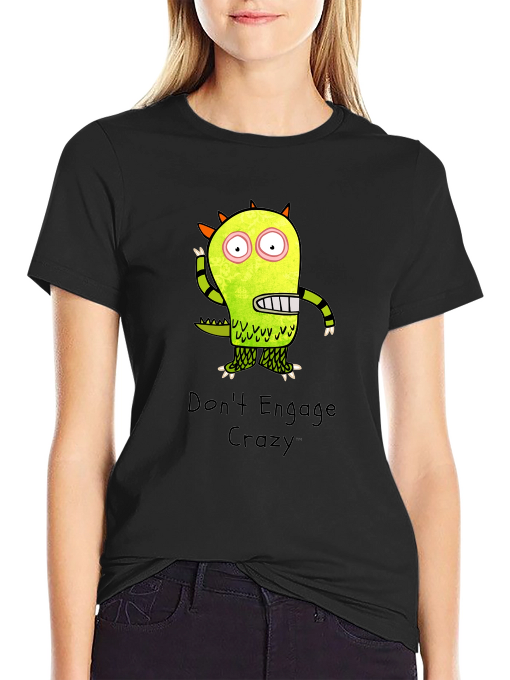 Dont Engage Crazy Monster Graphic T-Shirt