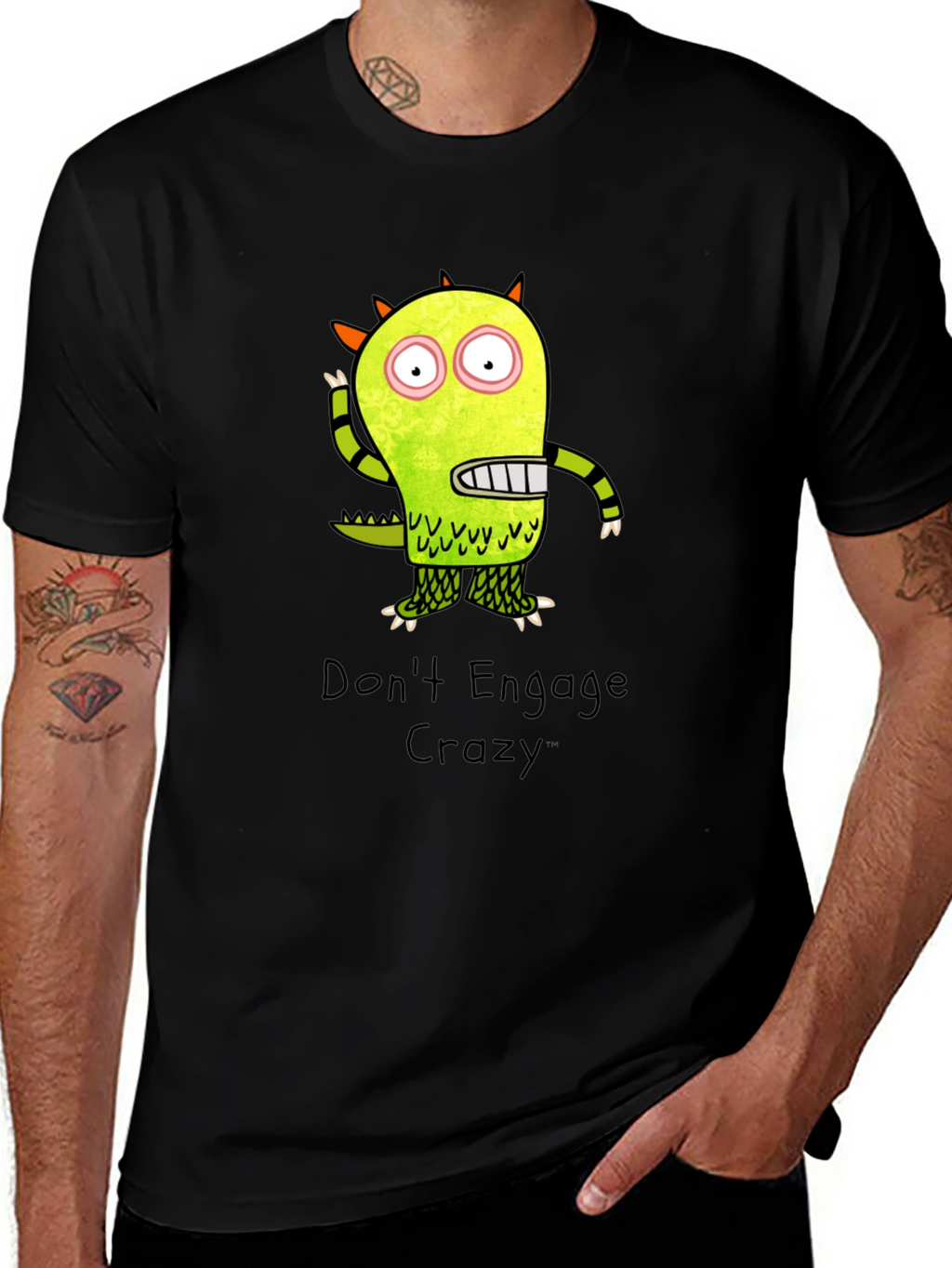 Dont Engage Crazy Monster Graphic T-Shirt