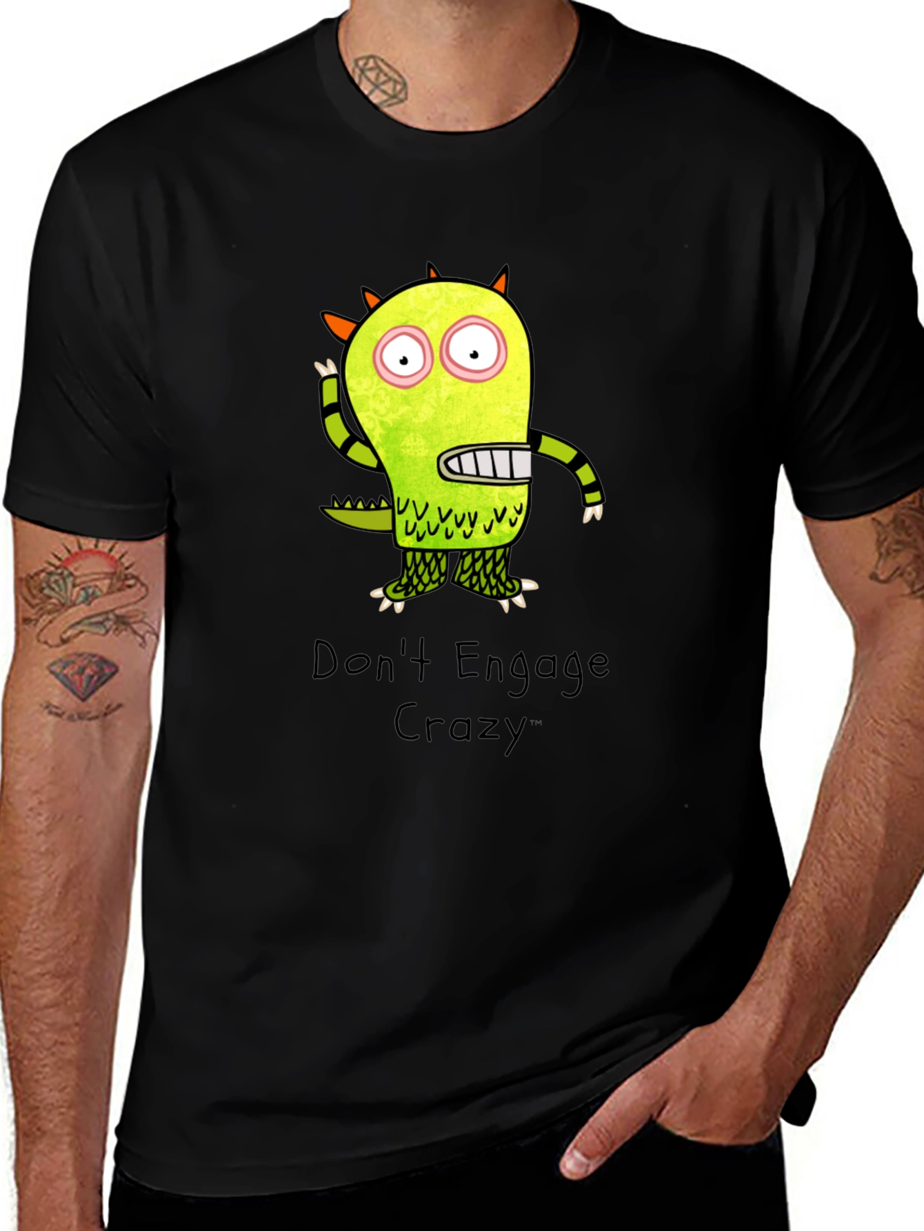 Dont Engage Crazy Monster Graphic T-Shirt