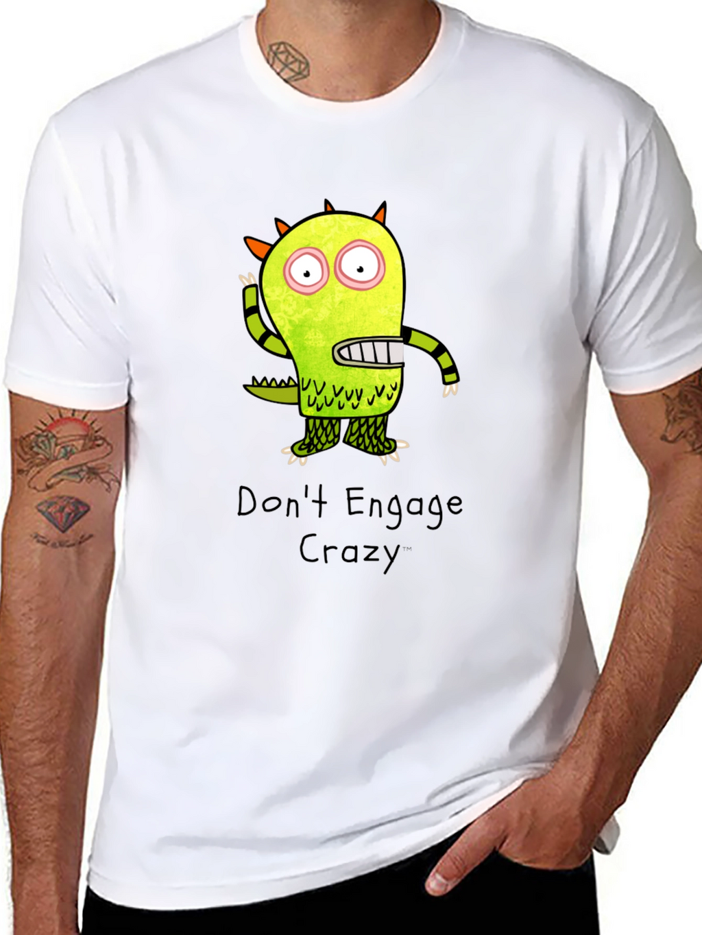 Dont Engage Crazy Monster Graphic T-Shirt
