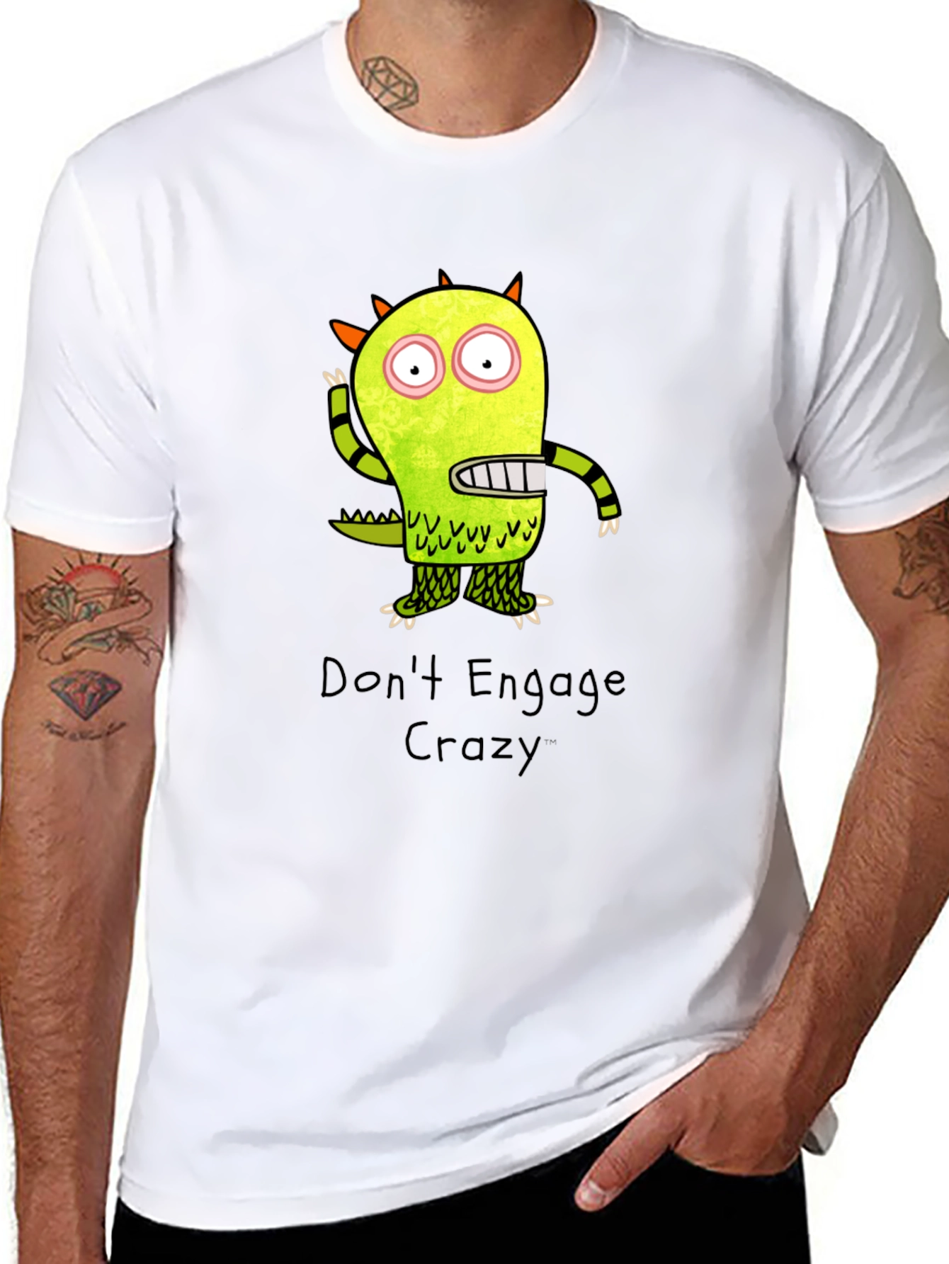 Dont Engage Crazy Monster Graphic T-Shirt