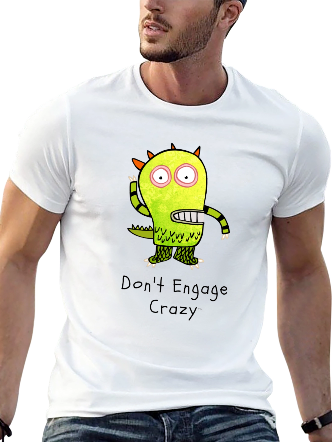 Dont Engage Crazy Monster Graphic T-Shirt