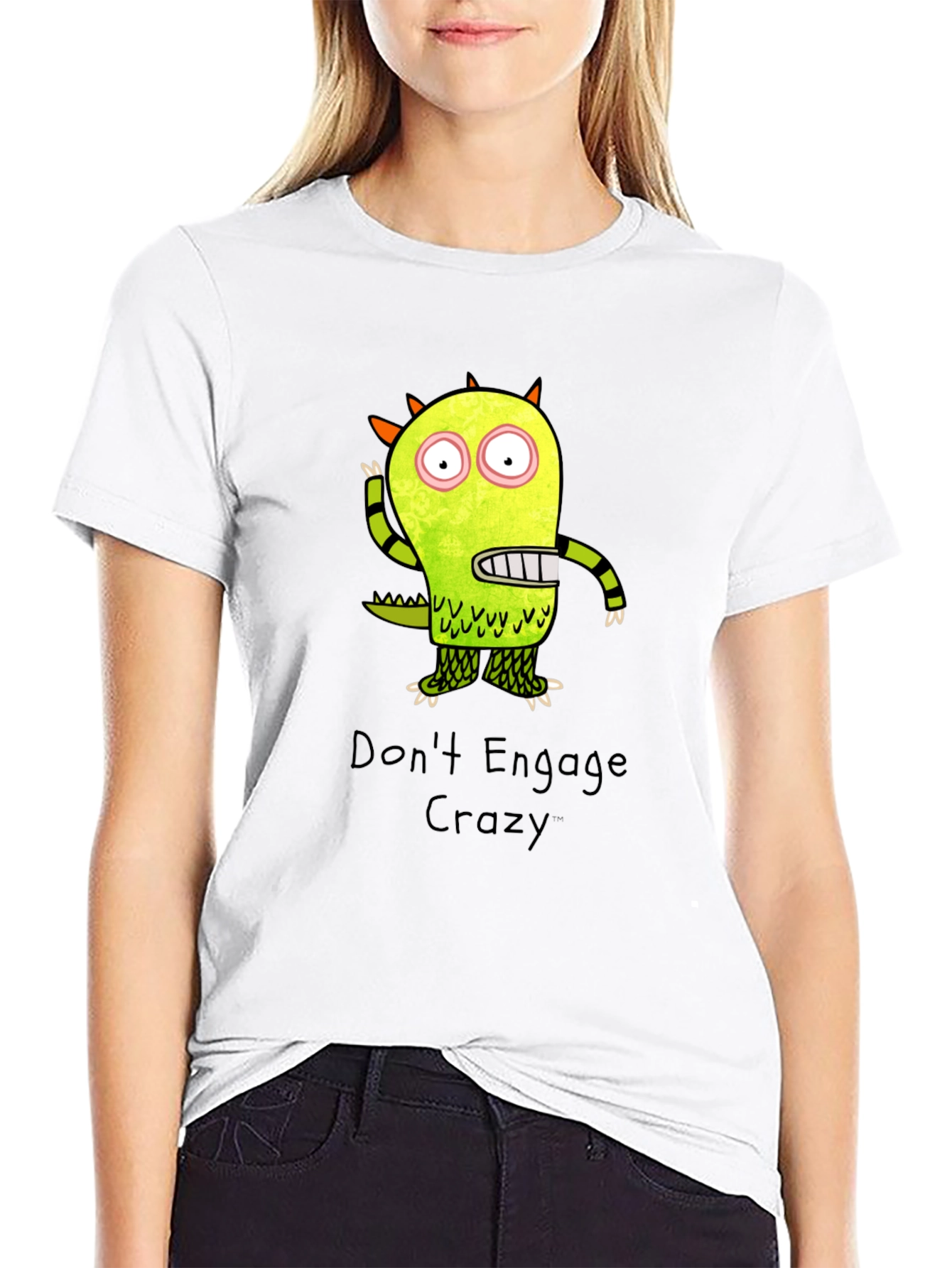 Dont Engage Crazy Monster Graphic T-Shirt