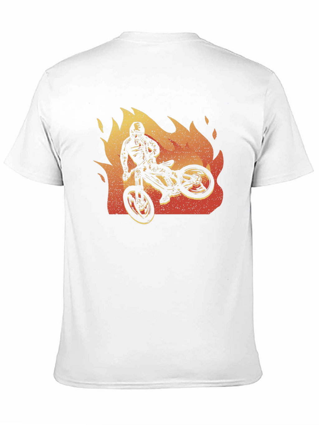 Fiery Biker Graphic Tee - Black Cotton T-Shirt