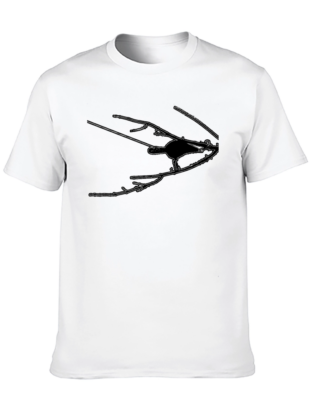 Stylish Black T-Shirt with Bird Silhouette Graphic