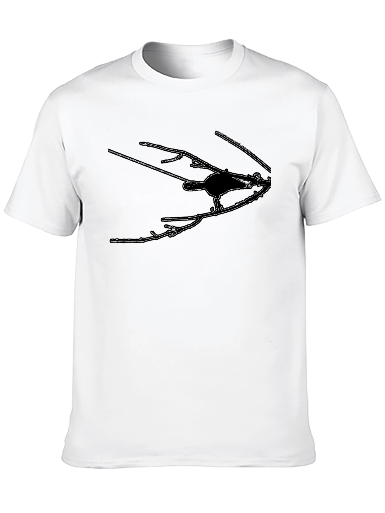 Stylish Black T-Shirt with Bird Silhouette Graphic