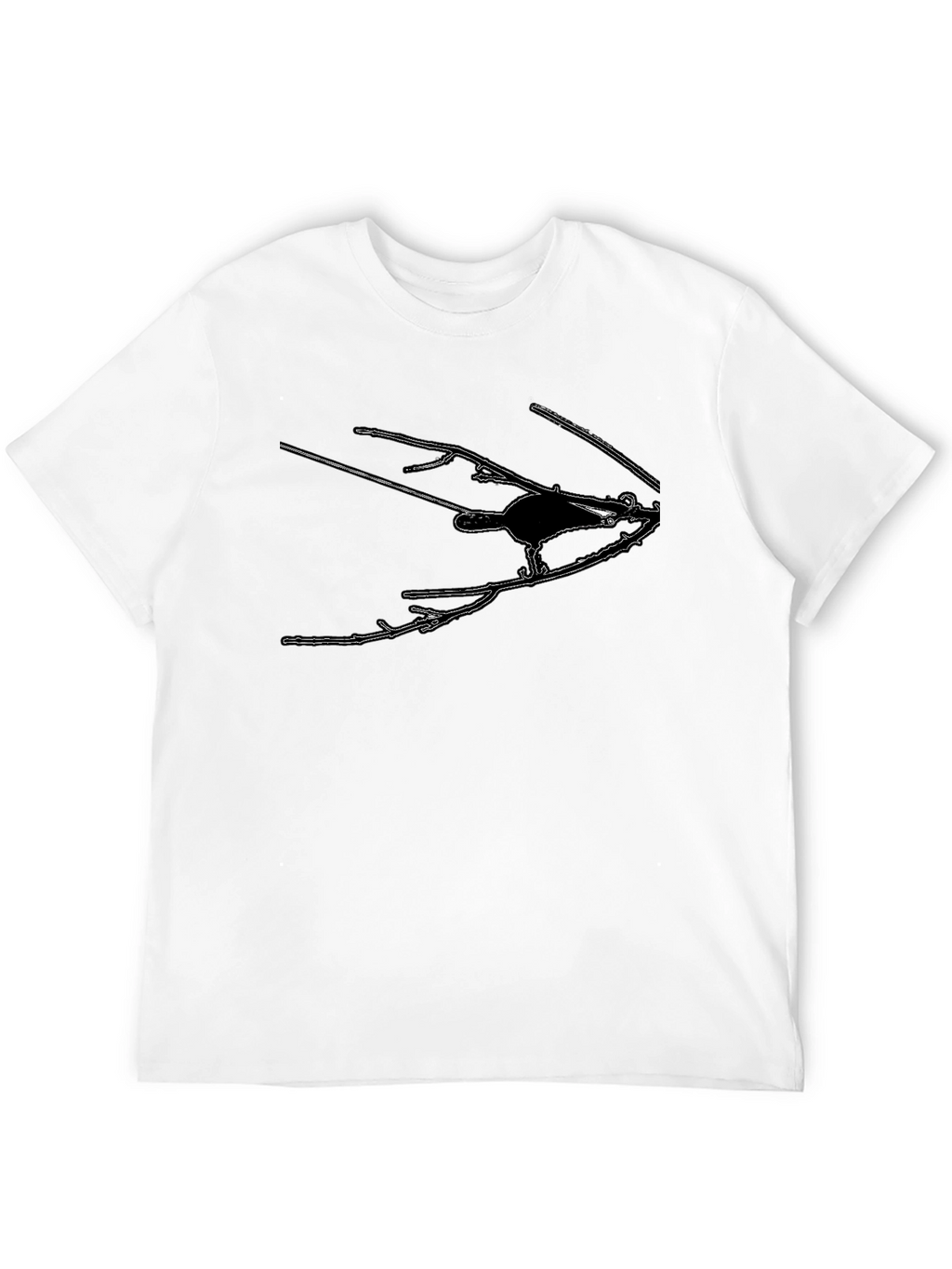 Stylish Black T-Shirt with Bird Silhouette Graphic