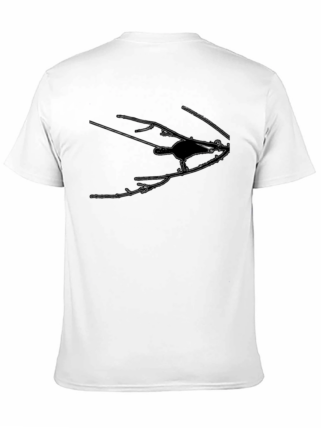Stylish Black T-Shirt with Bird Silhouette Graphic