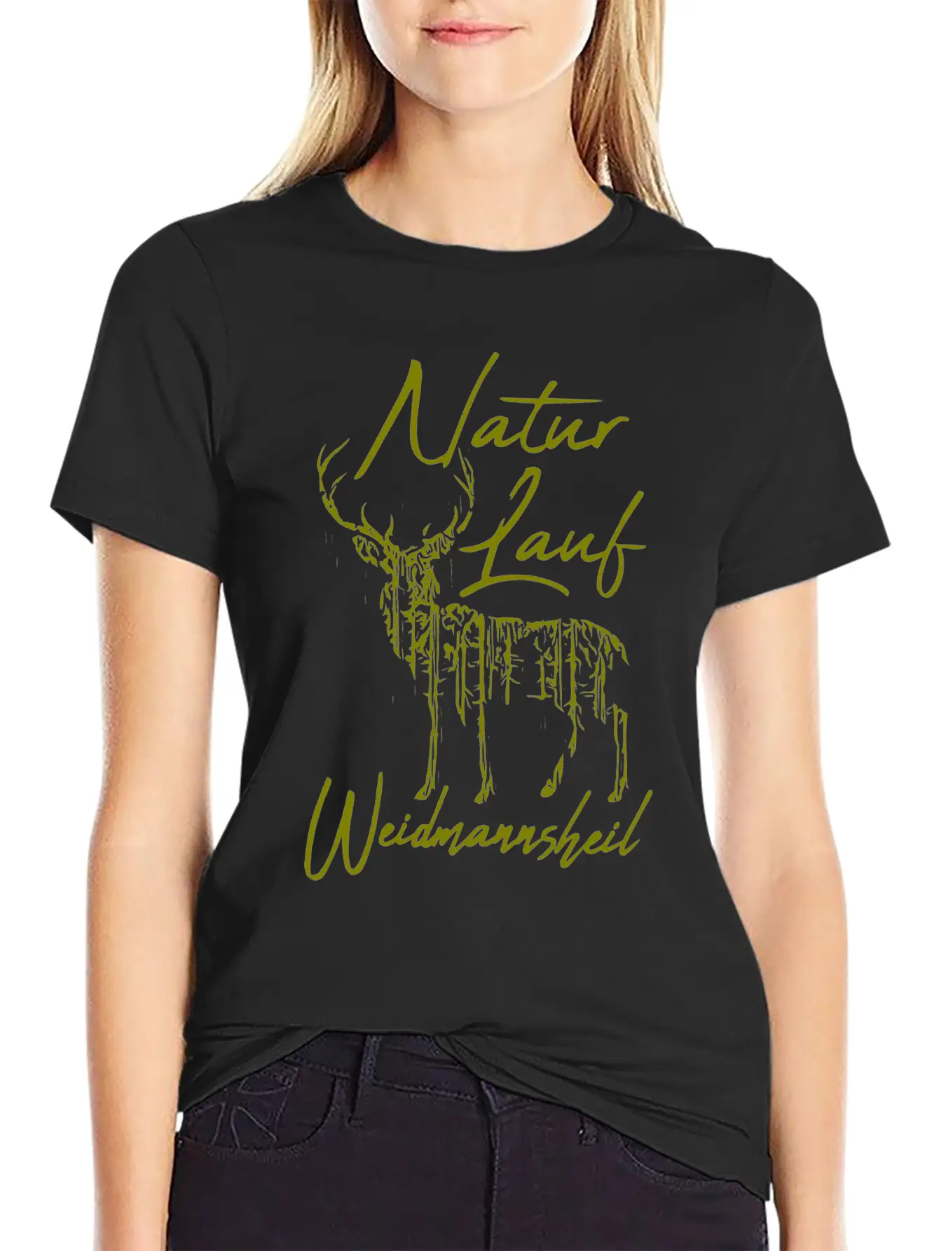 2reborn Natur Lauf Jaeger Weidmannsheil Reh Rehboc Basic Graphic T-Shirt – Daily Comfort In Soft Cotton