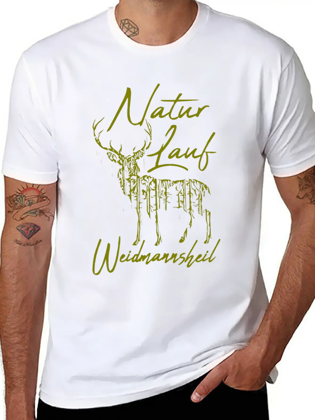 2reborn Natur Lauf Jaeger Weidmannsheil Reh Rehboc Basic Graphic T-Shirt – Daily Comfort In Soft Cotton