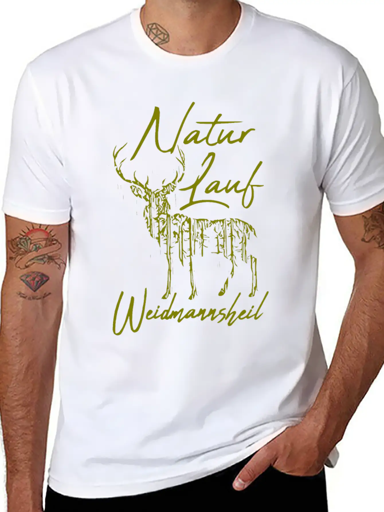 2reborn Natur Lauf Jaeger Weidmannsheil Reh Rehboc Basic Graphic T-Shirt – Daily Comfort In Soft Cotton