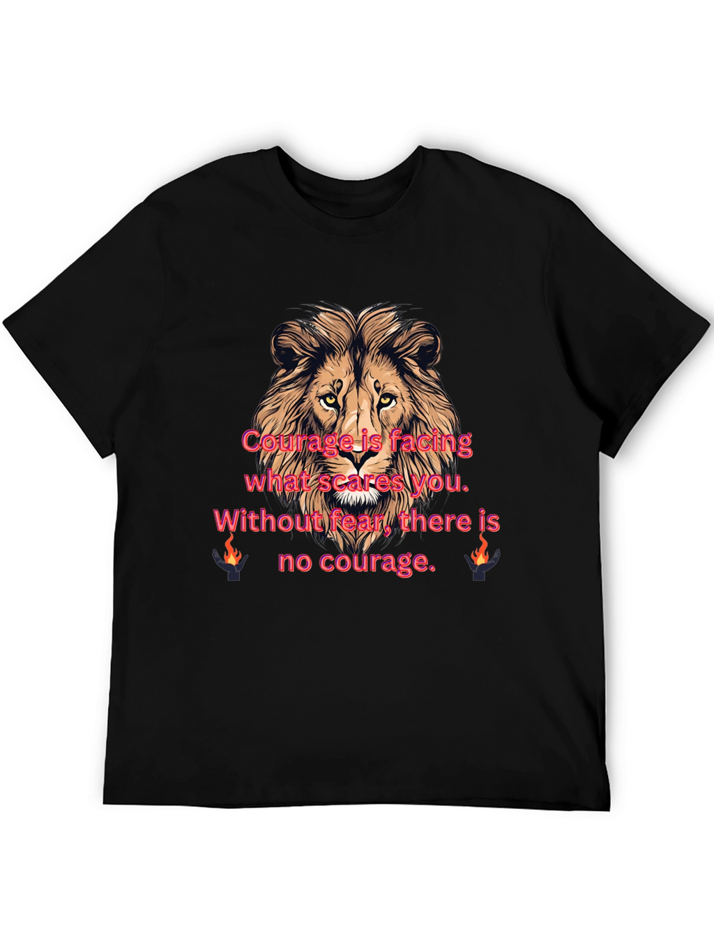 Lion Courage Graphic Tee - Motivational T-Shirt