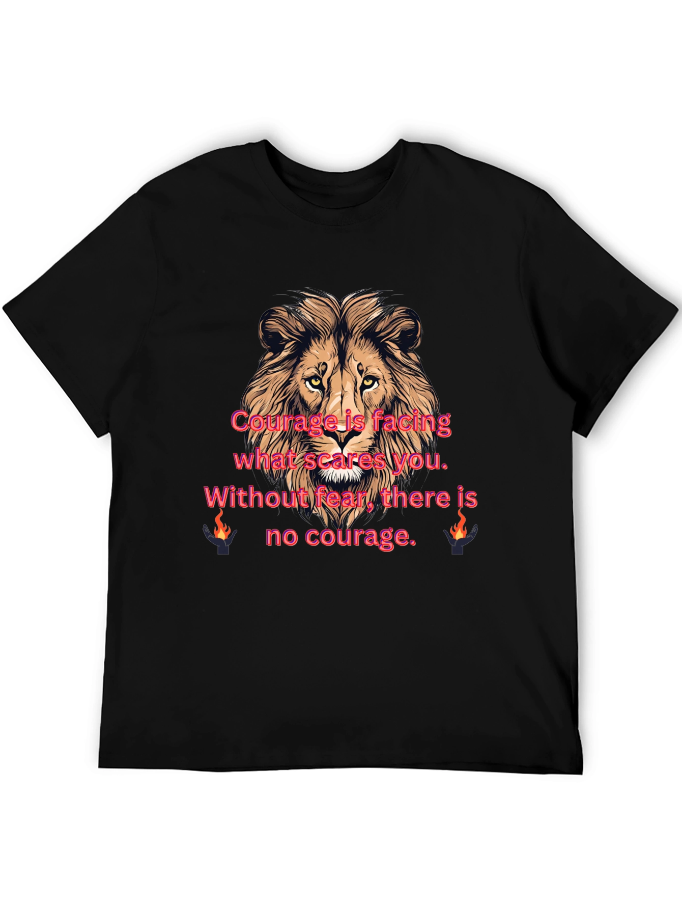 Lion Courage Graphic Tee - Motivational T-Shirt