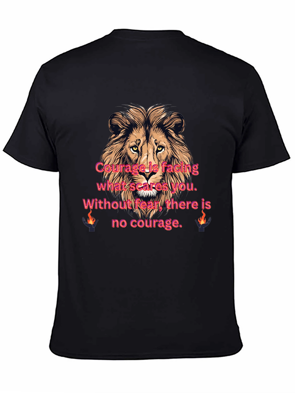 Lion Courage Graphic Tee - Motivational T-Shirt