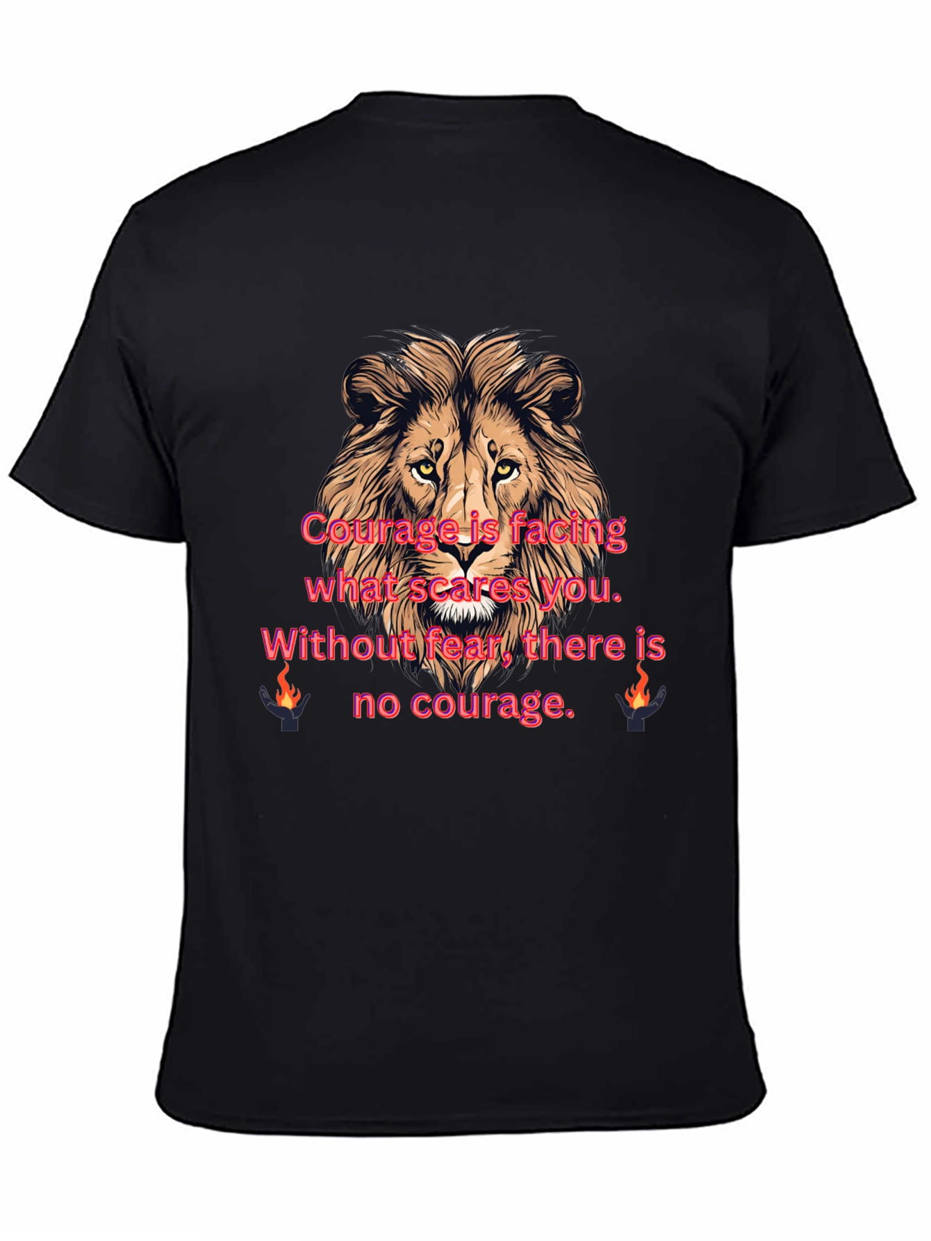 Lion Courage Graphic Tee - Motivational T-Shirt