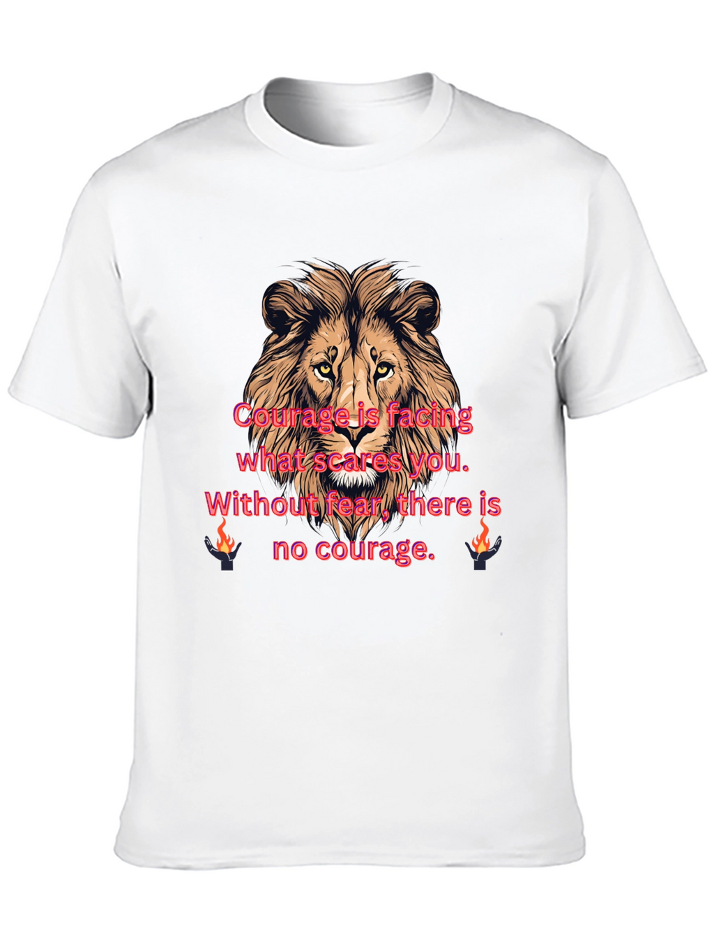 Lion Courage Graphic Tee - Motivational T-Shirt