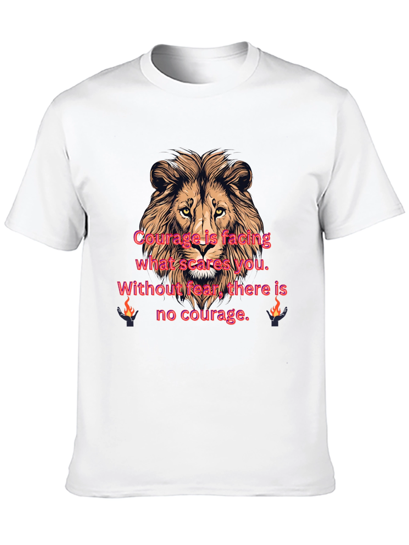 Lion Courage Graphic Tee - Motivational T-Shirt