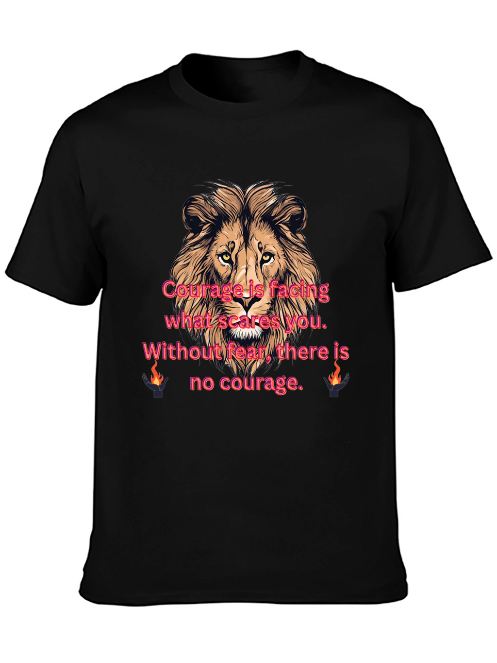 Lion Courage Graphic Tee - Motivational T-Shirt