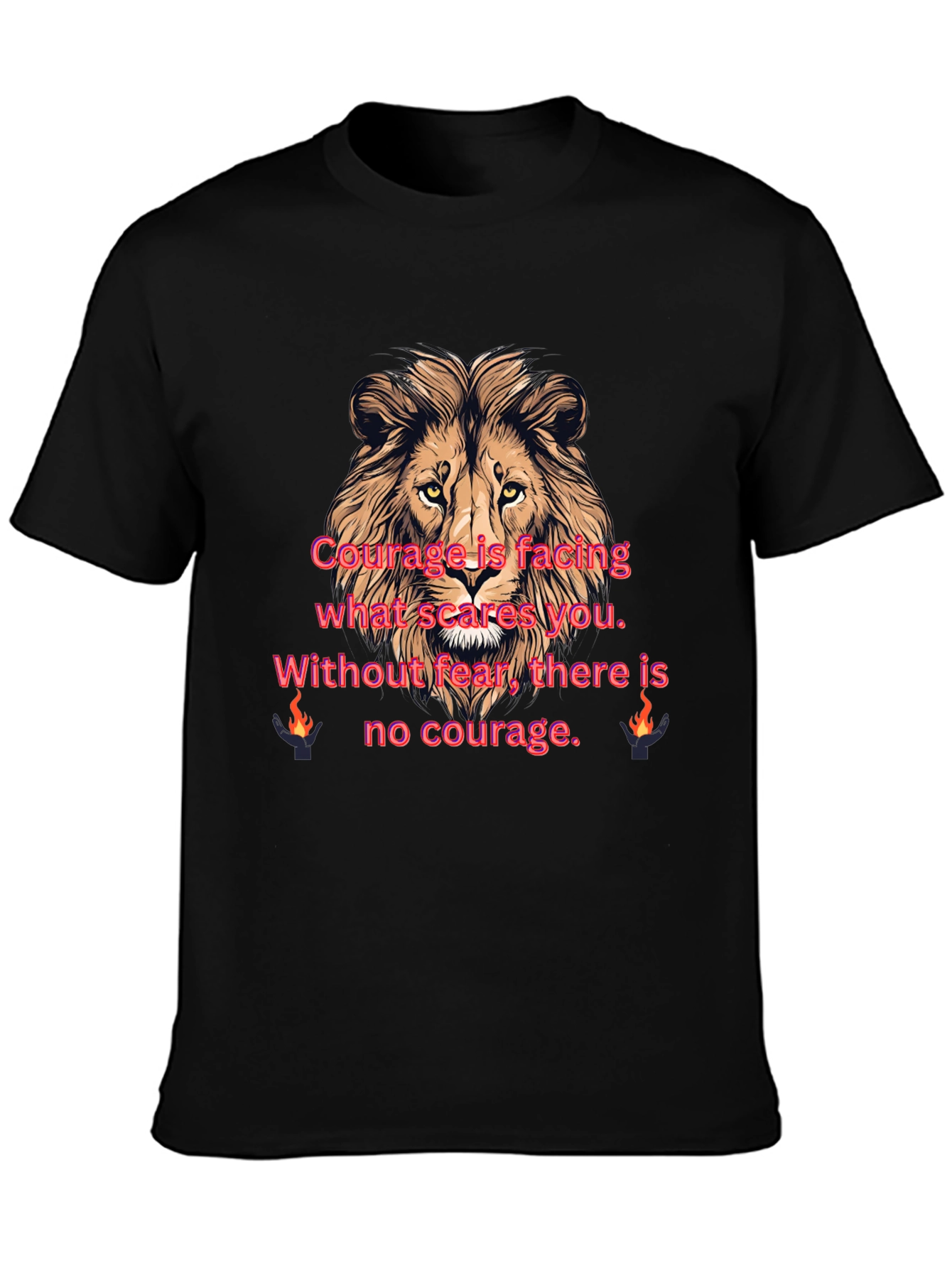 Lion Courage Graphic Tee - Motivational T-Shirt
