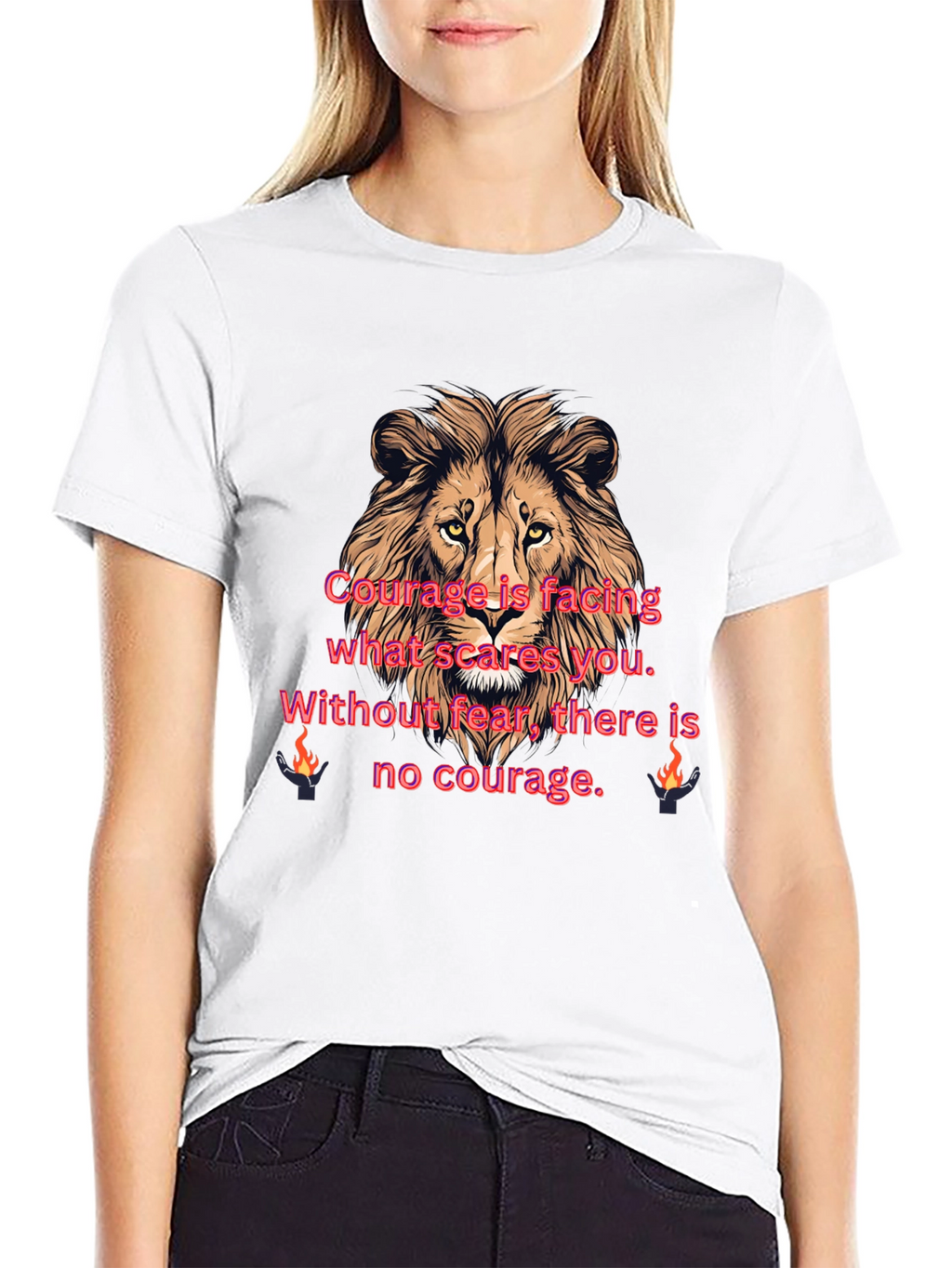 Lion Courage Graphic Tee - Motivational T-Shirt