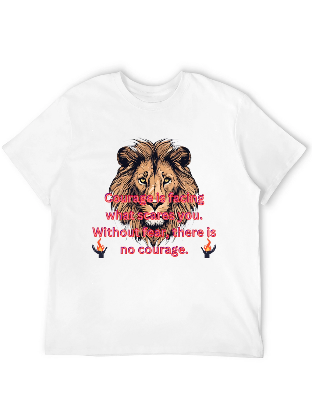 Lion Courage Graphic Tee - Motivational T-Shirt