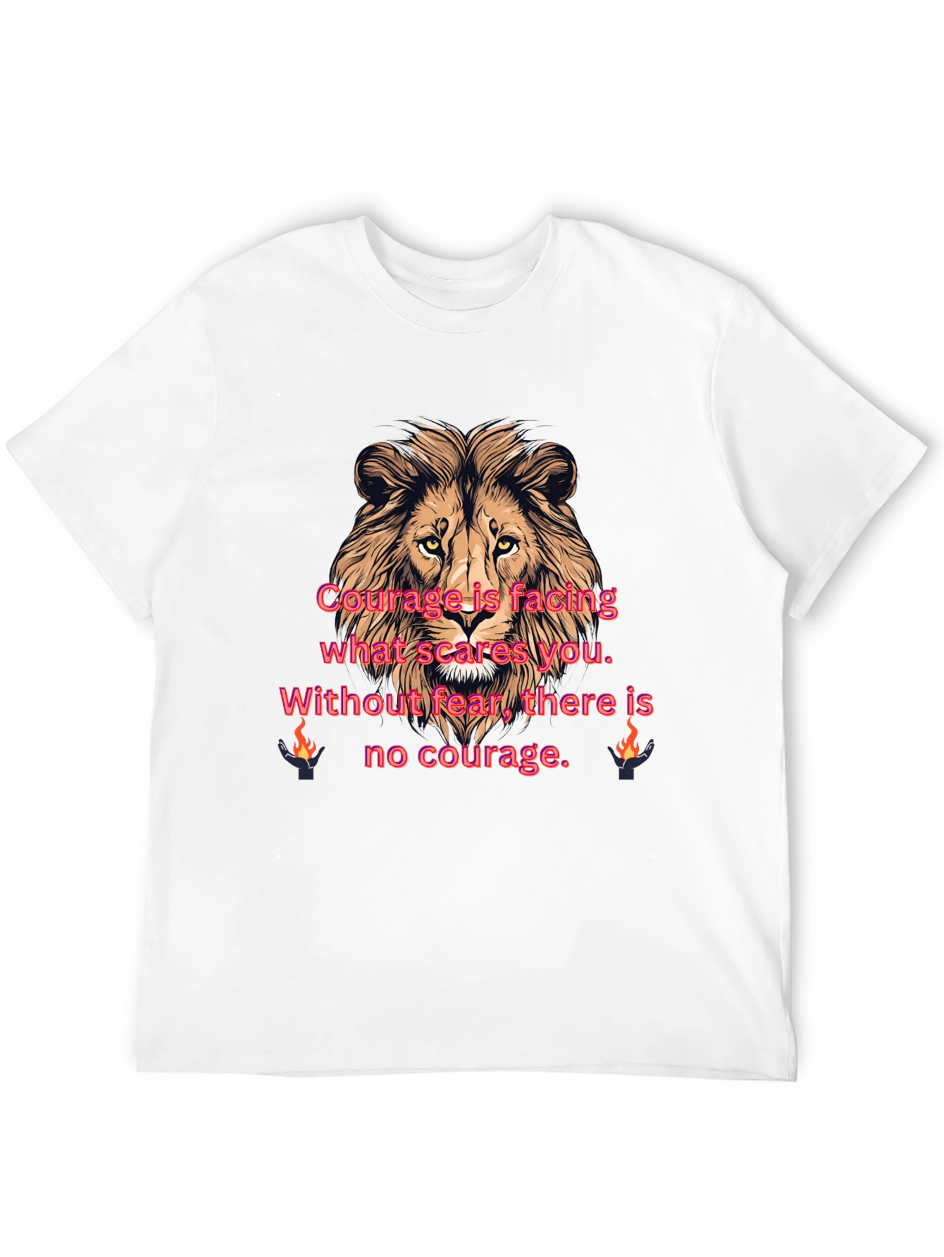 Lion Courage Graphic Tee - Motivational T-Shirt