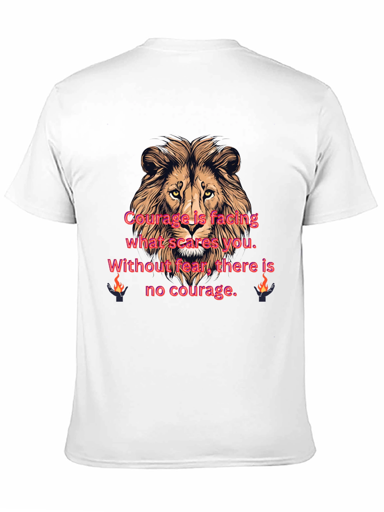 Lion Courage Graphic Tee - Motivational T-Shirt