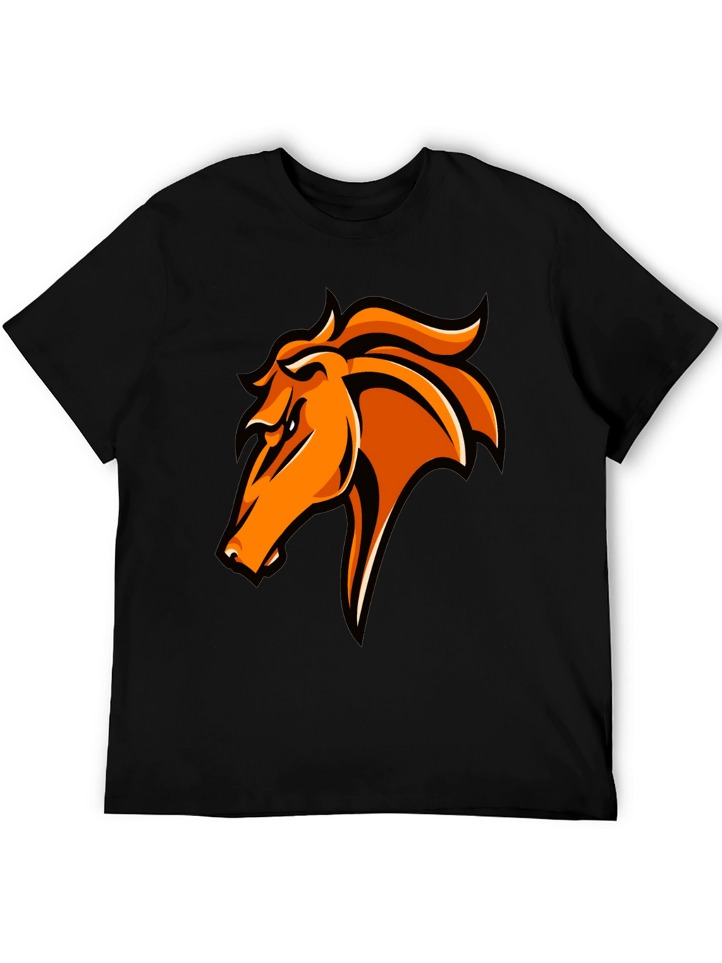 Bold Orange Horse Graphic T-Shirt