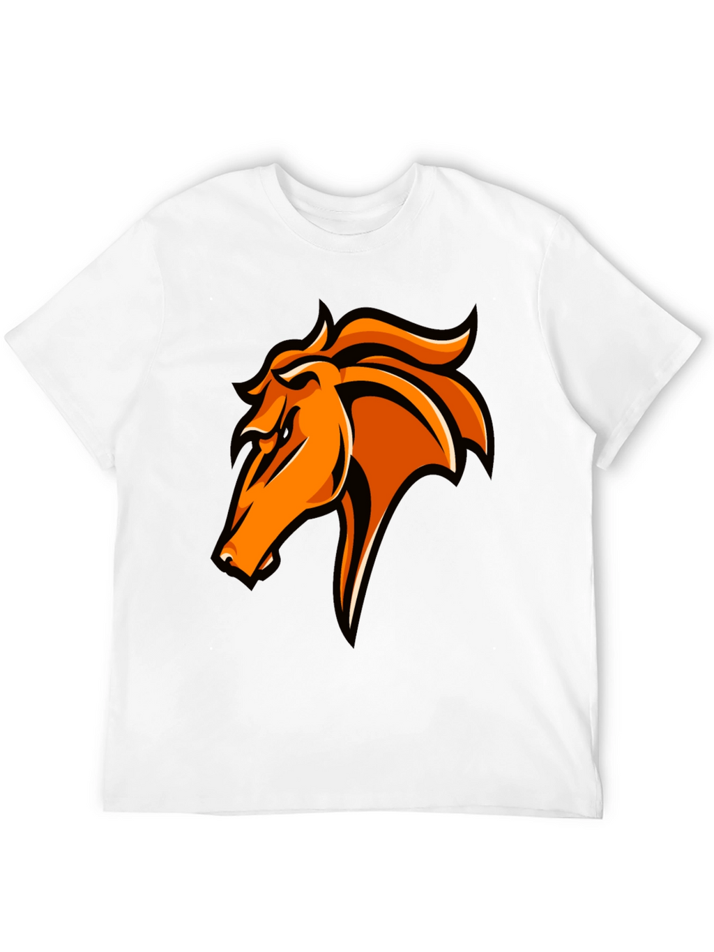 Bold Orange Horse Graphic T-Shirt