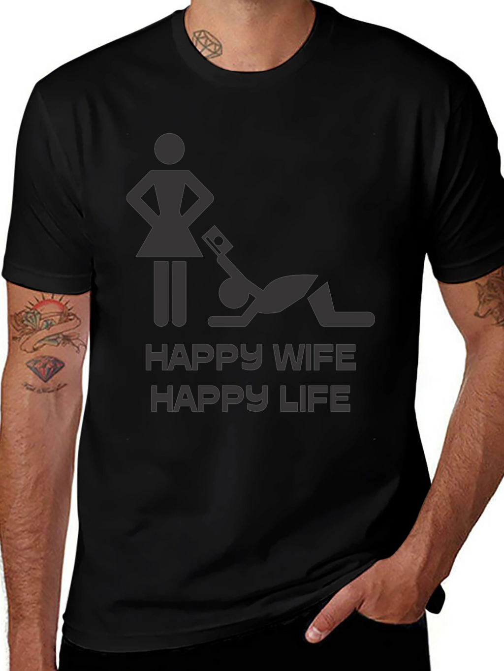 Happy Wife Happy Life Graphic Novelty T-Shirt