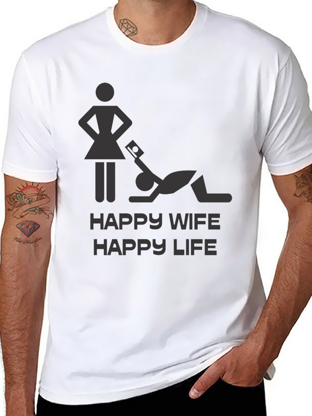 Happy Wife Happy Life Graphic Novelty T-Shirt