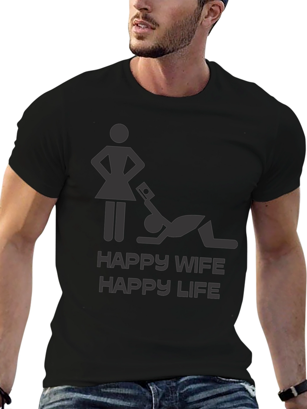 Happy Wife Happy Life Graphic Novelty T-Shirt