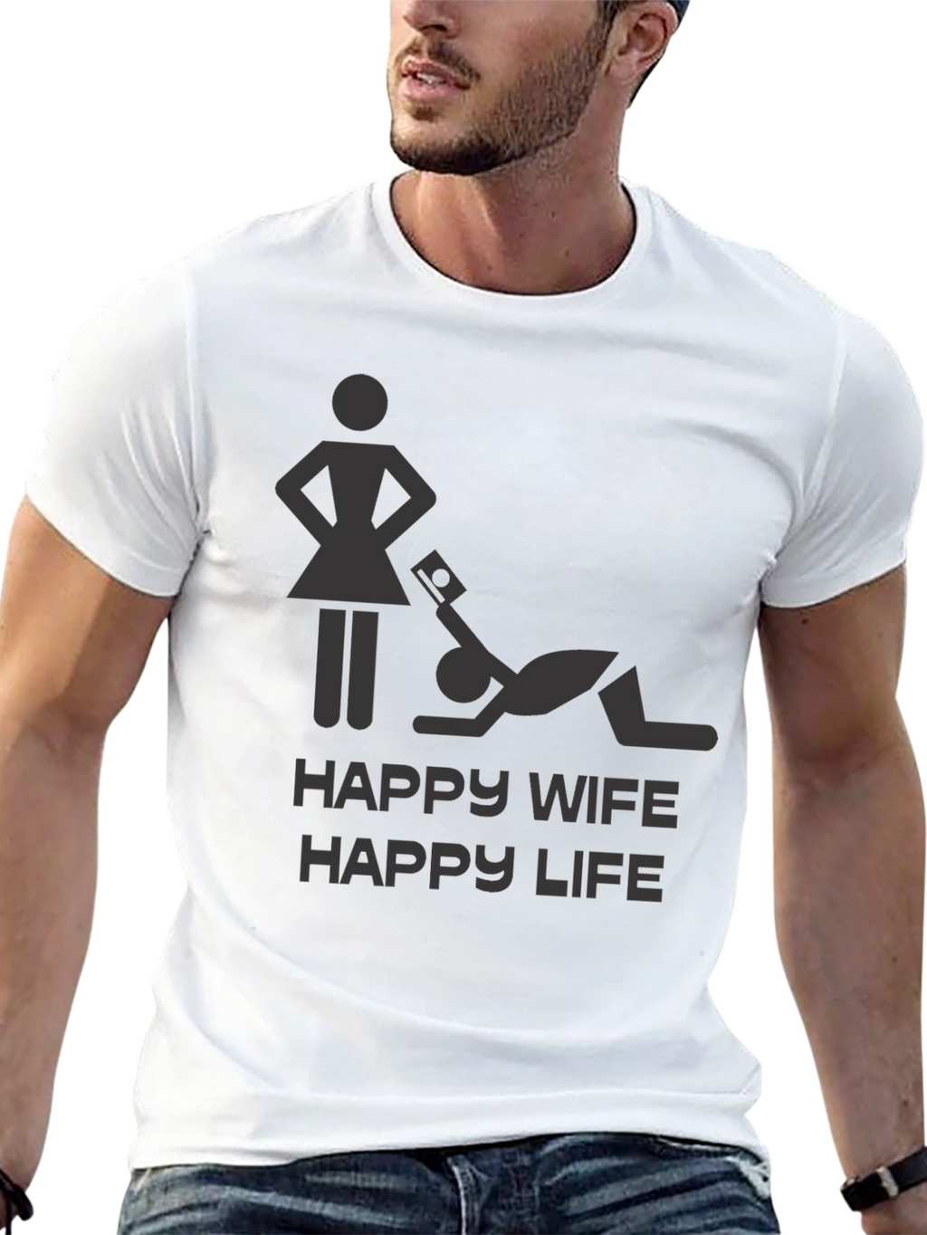 Happy Wife Happy Life Graphic Novelty T-Shirt