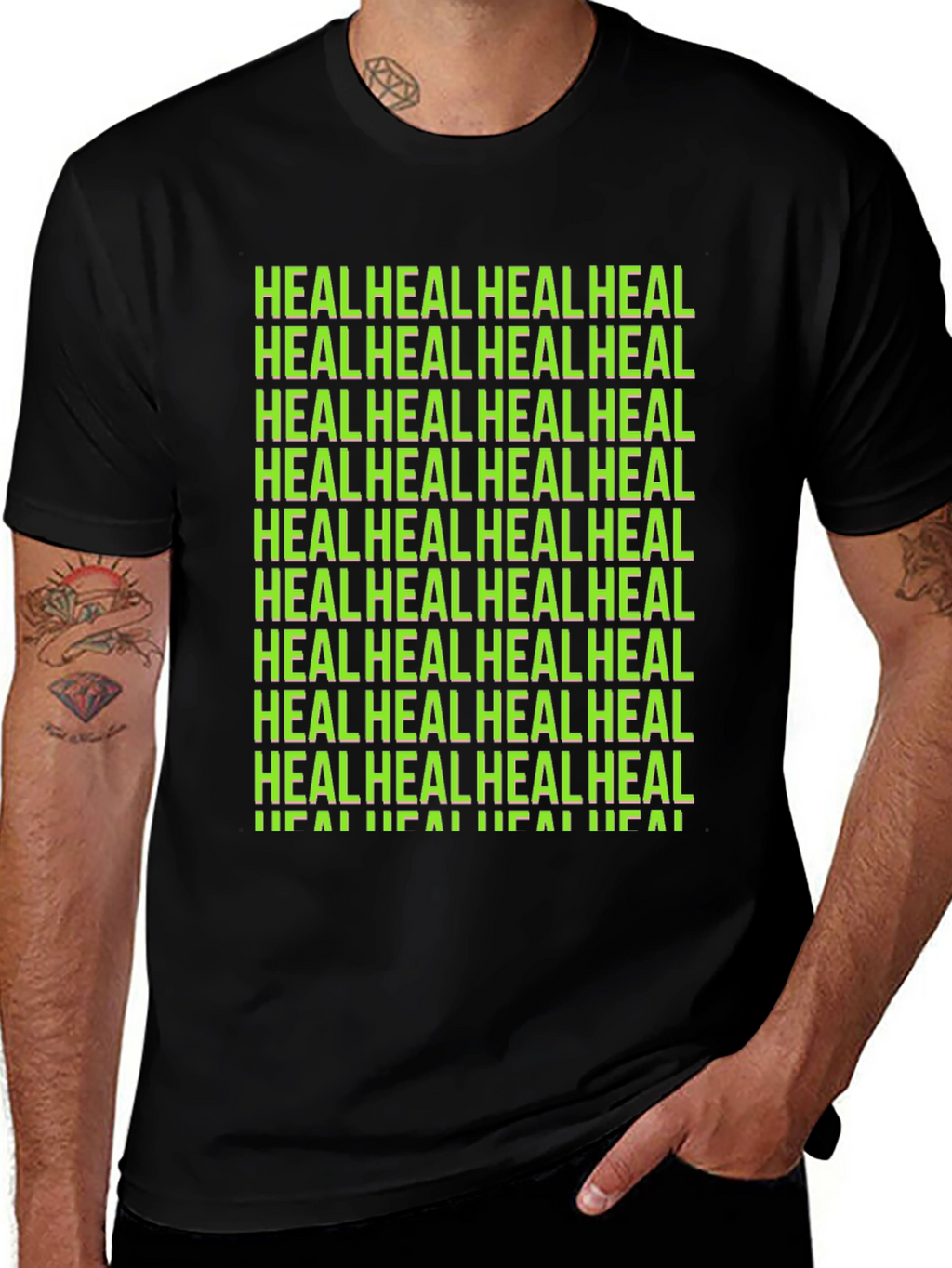 Heal Graphic Tee - Black Unisex T-Shirt