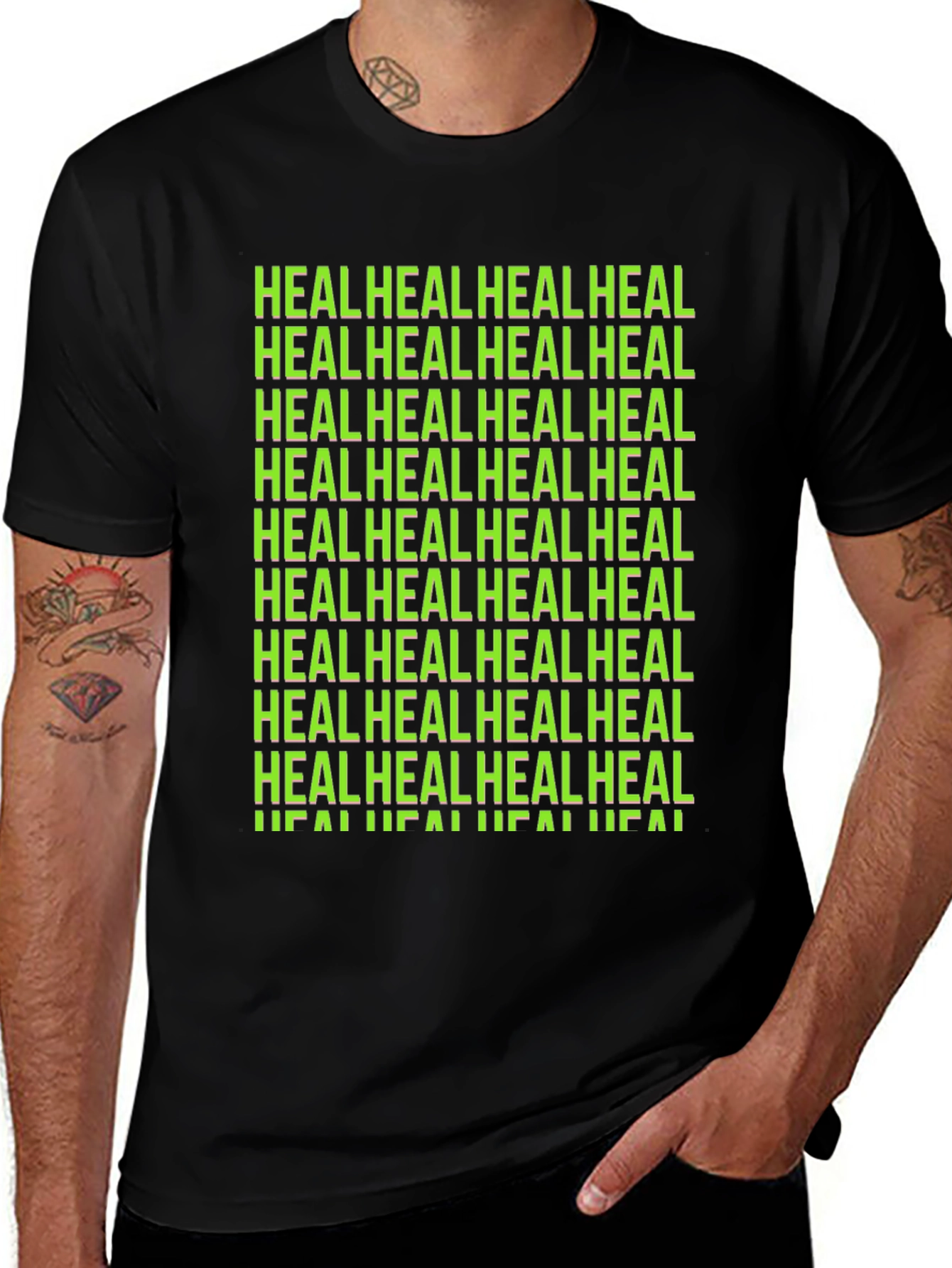 Heal Graphic Tee - Black Unisex T-Shirt