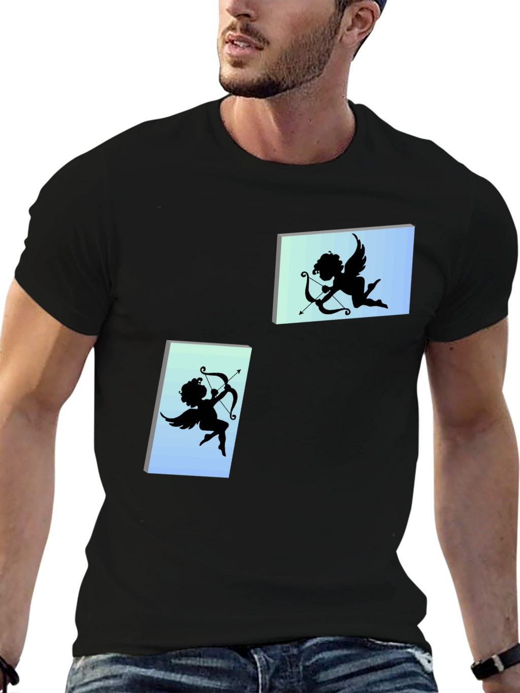 Cupid Graphic Tee - Black Cotton T-Shirt