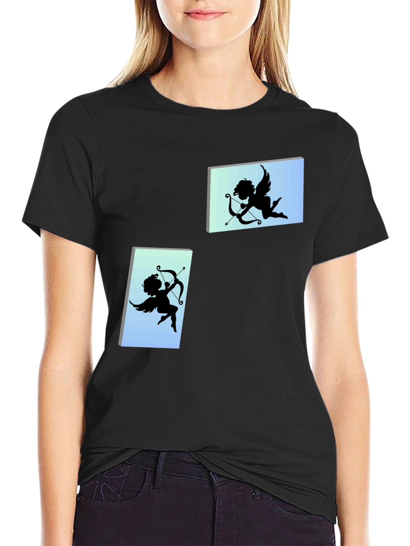 Cupid Graphic Tee - Black Cotton T-Shirt