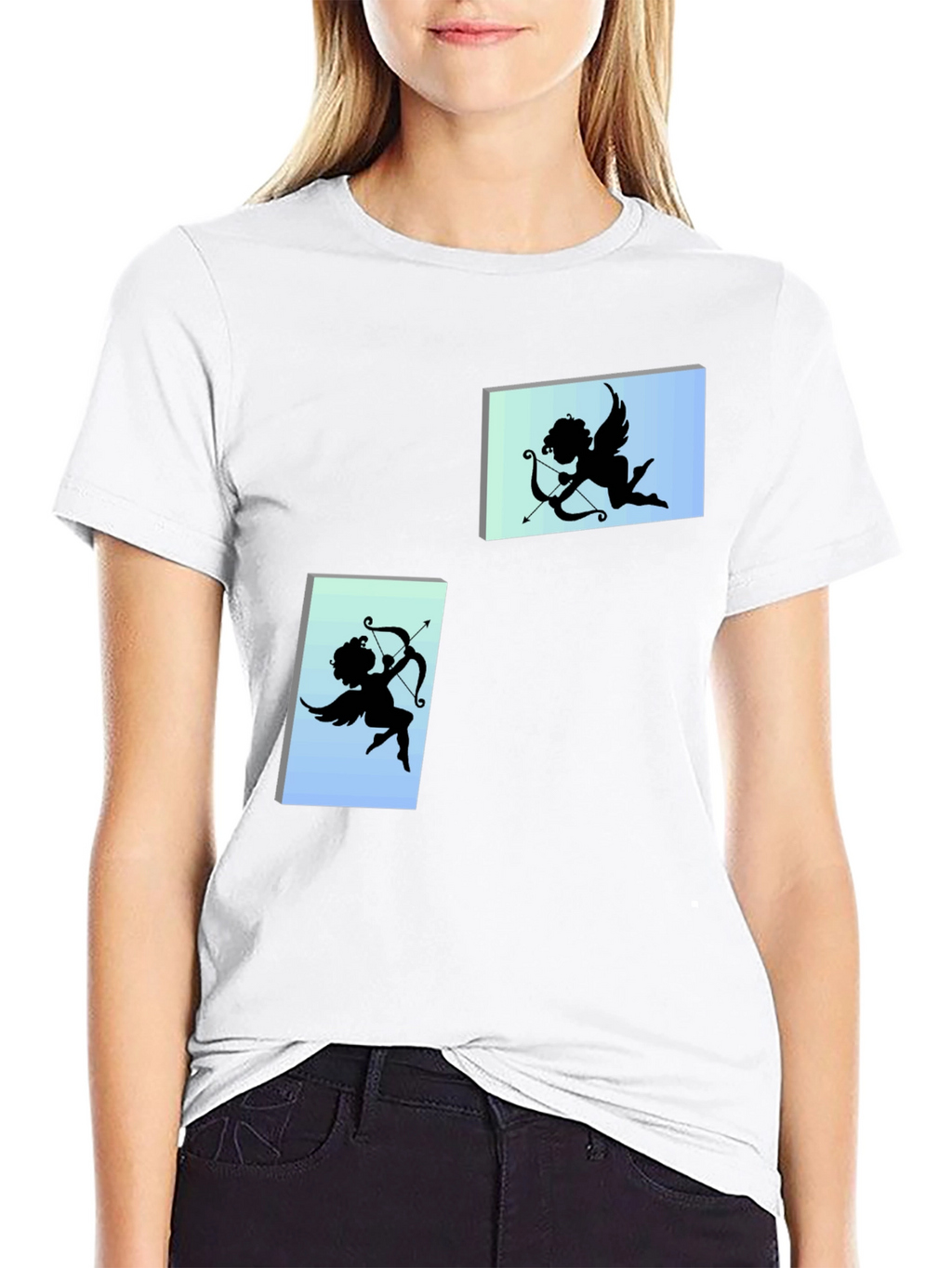 Cupid Graphic Tee - Black Cotton T-Shirt