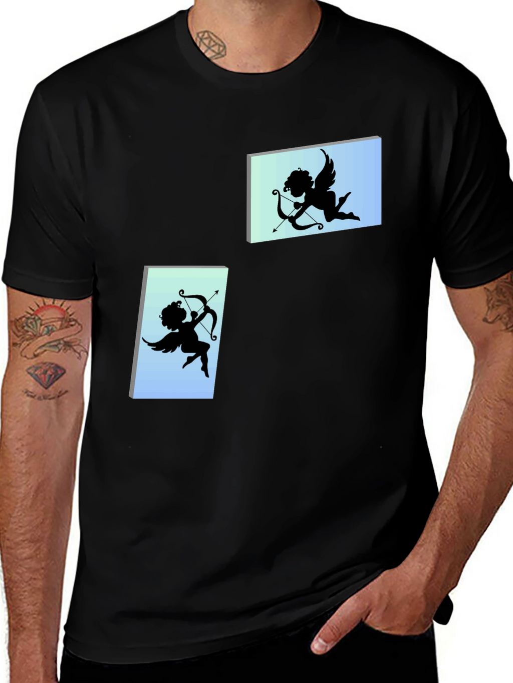 Cupid Graphic Tee - Black Cotton T-Shirt