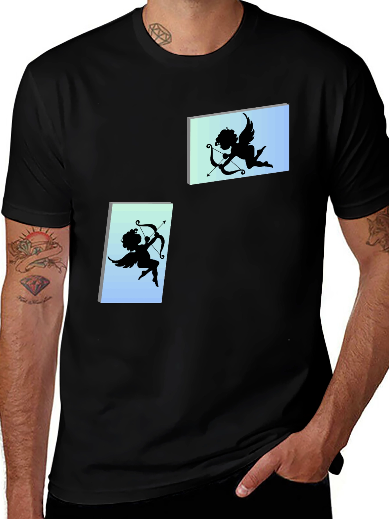Cupid Graphic Tee - Black Cotton T-Shirt