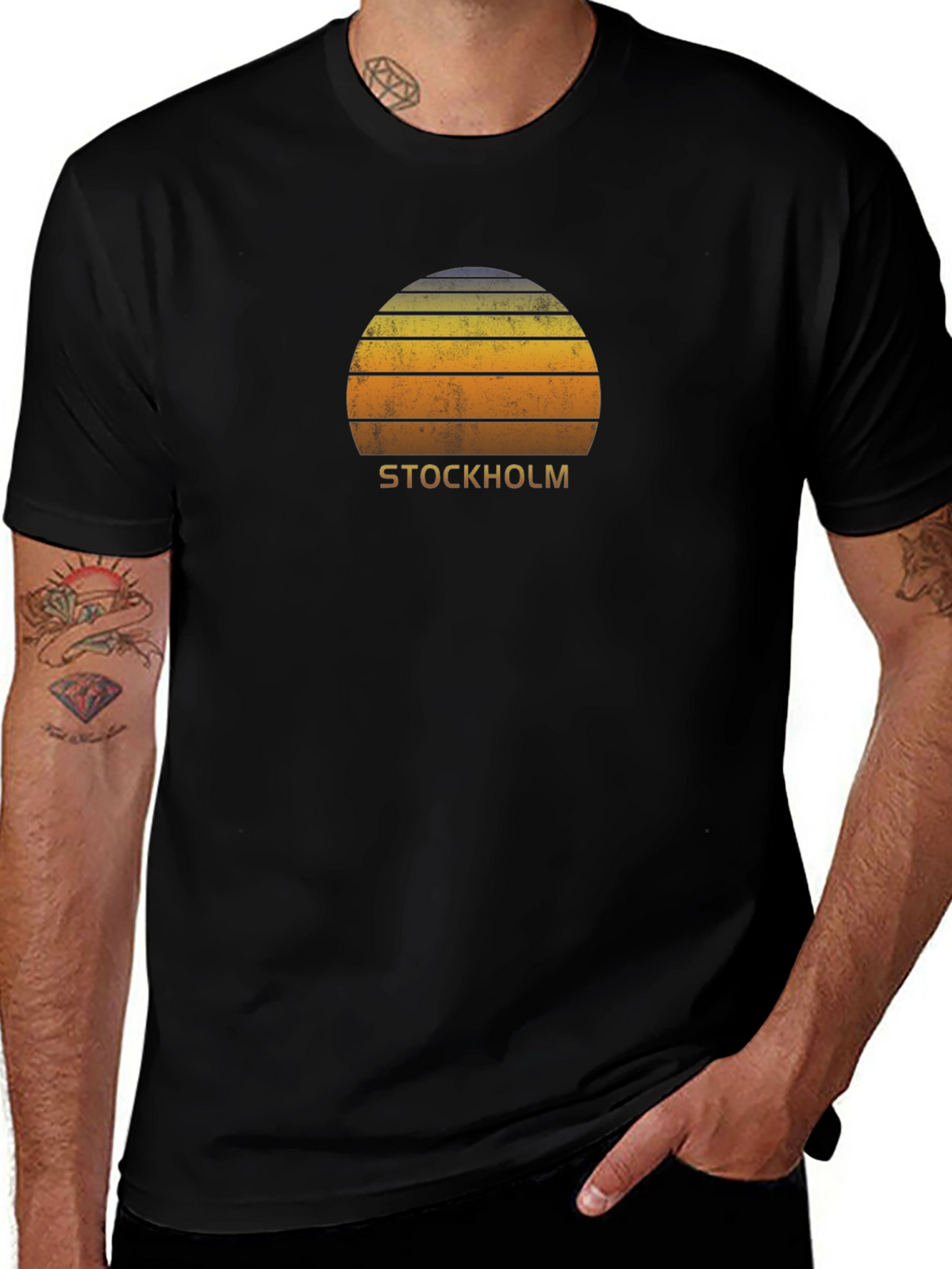 Stockholm Retro Sunset T-Shirt - Vintage Style City Tee