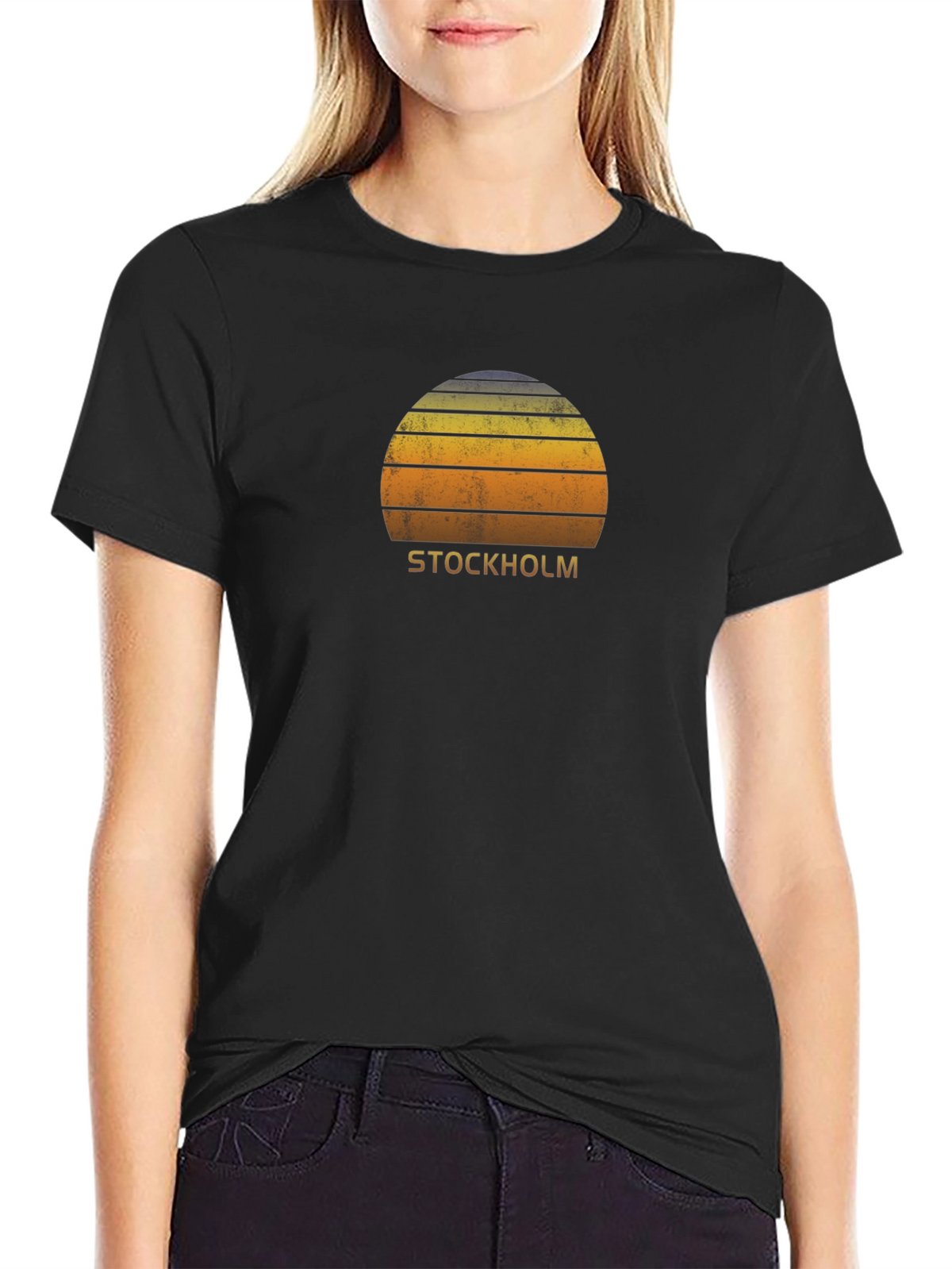 Stockholm Retro Sunset T-Shirt - Vintage Style City Tee