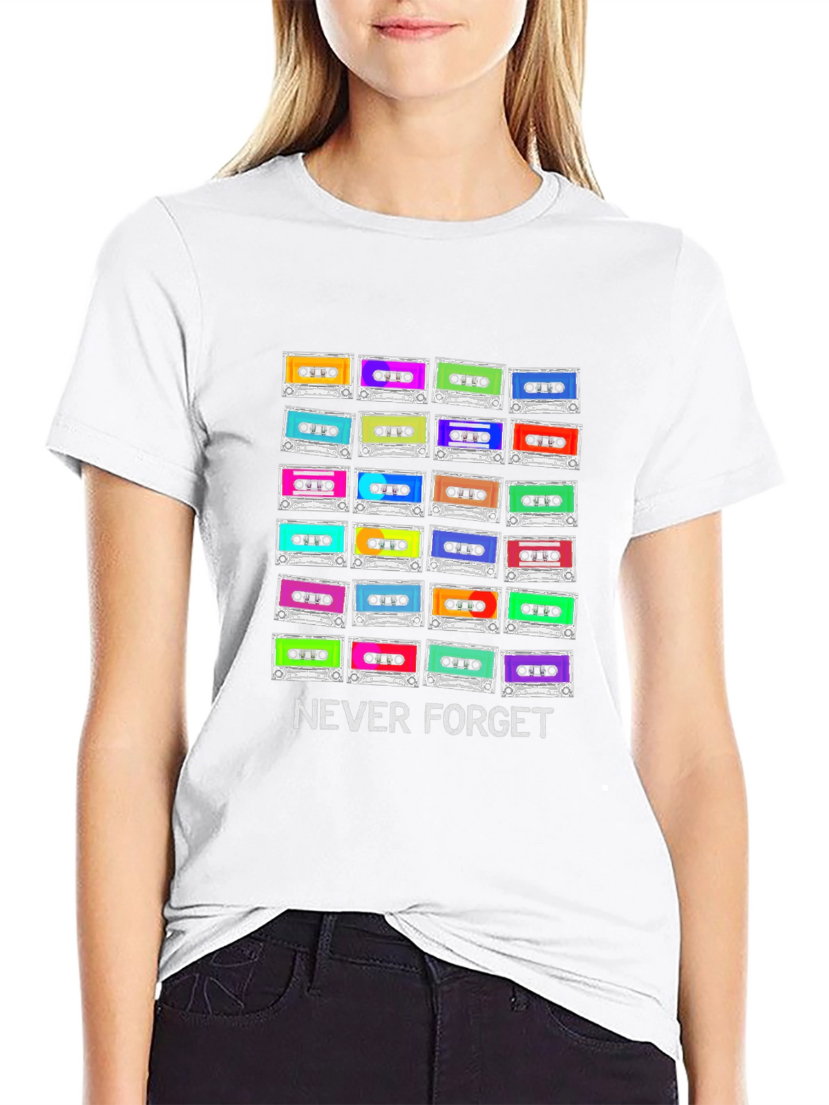 Retro Cassette Tape T-Shirt - Never Forget Graphic Tee