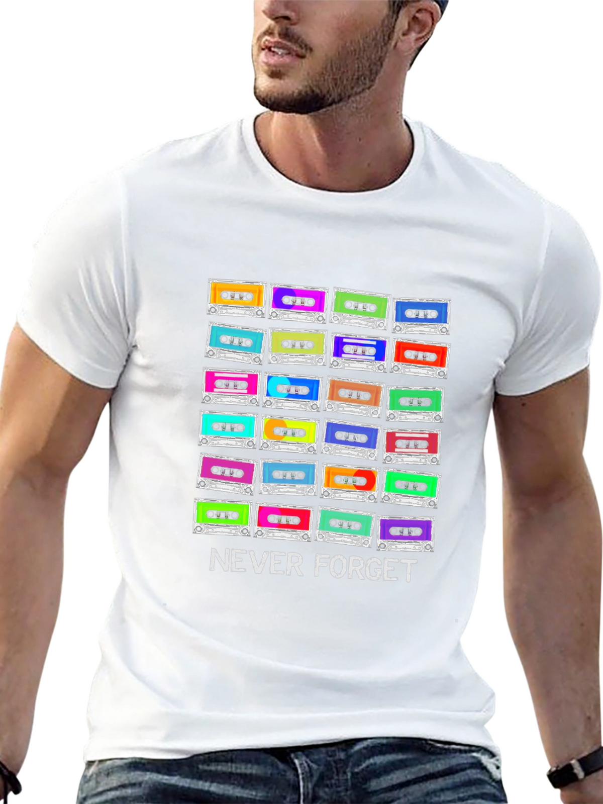 Retro Cassette Tape T-Shirt - Never Forget Graphic Tee