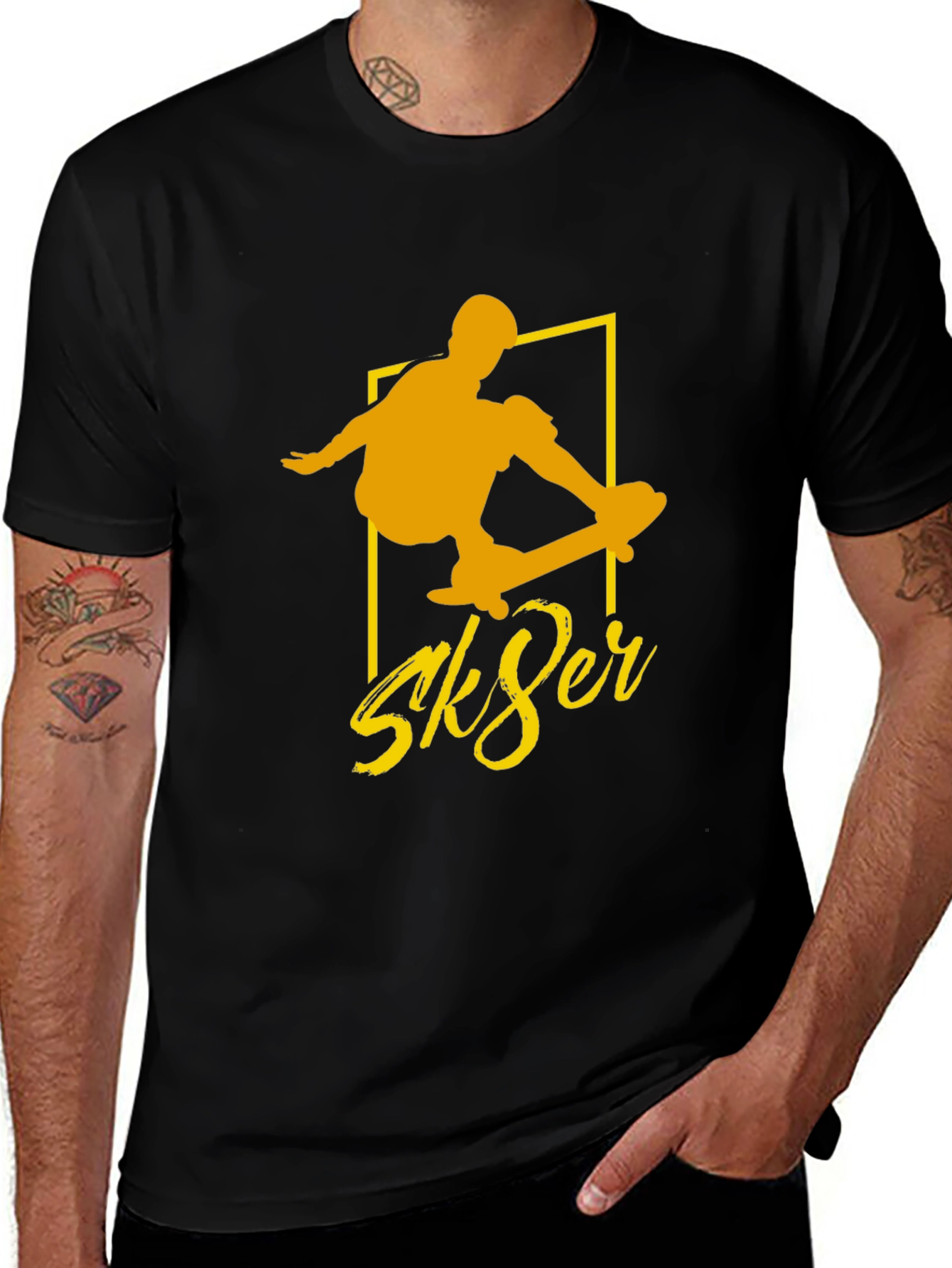 Sk8er Black Tee - Cool Skateboard Graphic T-Shirt