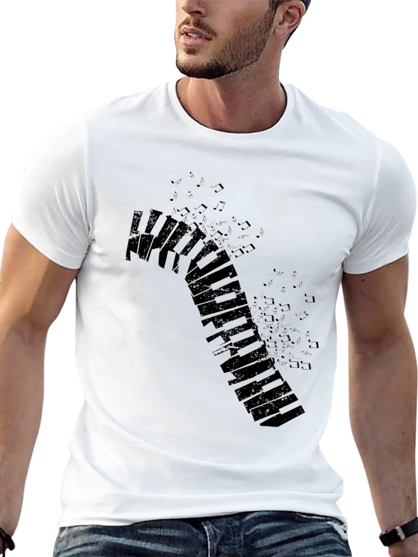Piano Keys Graphic Black T-Shirt