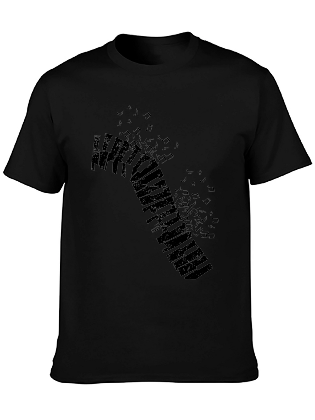 Piano Keys Graphic Black T-Shirt